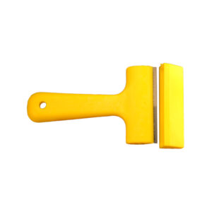 fönsterskrapa, gul plast metallskrapa